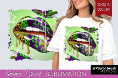 Mardi Gras Square Tshirt Background - Carnival PNG Product Image 1