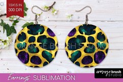 Mardi Gras Round Earrings - Carnival PNG Sublimation Product Image 1