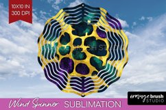 Mardi Gras Wind Spinner Sublimation PNG - Carnival Round Product Image 1