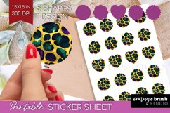 Mardi Gras Round Sticker - Carnival Printable Sticker Sheet Product Image 1
