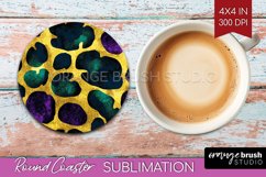 Mardi Gras Round Coaster - Carnival Coaster PNG Sublimation Product Image 1