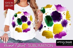 Mardi Gras Round Tshirt Background - Carnival PNG Product Image 1