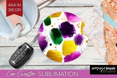 Mardi Gras Car Coaster - Carnival Coaster PNG Sublimation Product Image 1