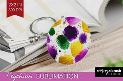 Mardi Gras Keychain PNG - Carnival Keychain Sublimation Product Image 1