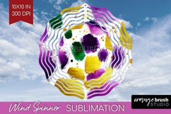Mardi Gras Wind Spinner Sublimation PNG - Carnival Round Product Image 1