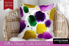 Mardi Gras Pillow Sublimation - Carnival Pillow Cover PNG Product Image 1