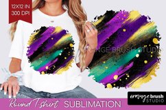 Mardi Gras Round Tshirt Background - Carnival PNG Product Image 1