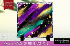 Mardi Gras Slate PNG - Carnival Square Slate Sublimation Product Image 1