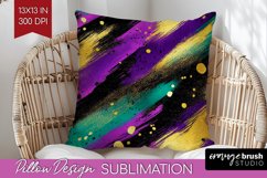 Mardi Gras Pillow Sublimation - Carnival Pillow Cover PNG Product Image 1
