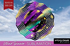 Mardi Gras Wind Spinner Sublimation PNG - Carnival Round Product Image 1