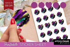 Mardi Gras Round Sticker - Carnival Printable Sticker Sheet Product Image 1