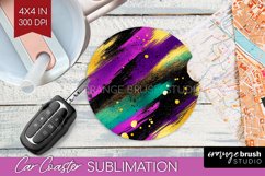 Mardi Gras Car Coaster - Carnival Coaster PNG Sublimation Product Image 1