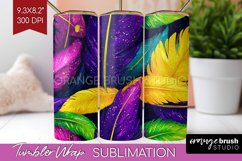 Mardi Gras Tumbler Wrap - Carnival Tumbler PNG Sublimation Product Image 1