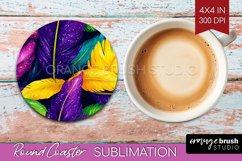 Mardi Gras Round Coaster - Carnival Coaster PNG Sublimation Product Image 1