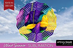 Mardi Gras Wind Spinner Sublimation PNG - Carnival Round Product Image 1
