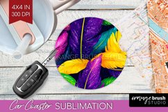 Mardi Gras Car Coaster - Carnival Coaster PNG Sublimation Product Image 1