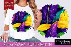 Mardi Gras Round Tshirt Background - Carnival PNG Product Image 1