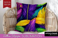 Mardi Gras Pillow Sublimation - Carnival Pillow Cover PNG Product Image 1