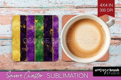 Mardi Gras Square Coaster - Carnival Coaster PNG Sublimation Product Image 1