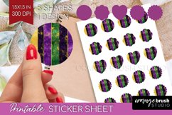 Mardi Gras Round Sticker - Carnival Printable Sticker Sheet Product Image 1