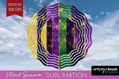 Mardi Gras Wind Spinner Sublimation PNG - Carnival Round Product Image 1