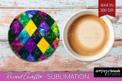 Mardi Gras Round Coaster - Carnival Coaster PNG Sublimation Product Image 1