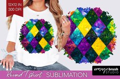 Mardi Gras Round Tshirt Background - Carnival PNG Product Image 1