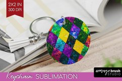 Mardi Gras Keychain PNG - Carnival Keychain Sublimation Product Image 1