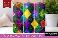 Mardi Gras Tumbler Wrap - Carnival Tumbler PNG Sublimation Product Image 1