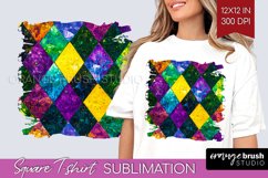 Mardi Gras Square Tshirt Background - Carnival PNG Product Image 1