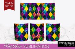 Mardi Gras Mug Wrap - Carnival Mug PNG Sublimation Product Image 1