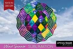 Mardi Gras Wind Spinner Sublimation PNG - Carnival Round Product Image 1