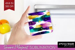 Mardi Gras Magnet Sublimation - Carnival Square Magnet PNG Product Image 1