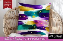 Mardi Gras Pillow Sublimation - Carnival Pillow Cover PNG Product Image 1