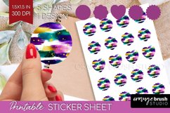 Mardi Gras Round Sticker - Carnival Printable Sticker Sheet Product Image 1