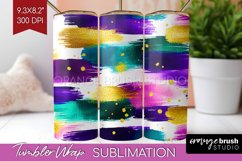 Mardi Gras Tumbler Wrap - Carnival Tumbler PNG Sublimation Product Image 1