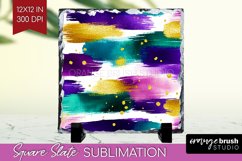Mardi Gras Slate PNG - Carnival Square Slate Sublimation Product Image 1