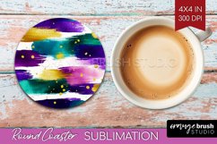 Mardi Gras Round Coaster - Carnival Coaster PNG Sublimation Product Image 1
