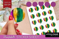 Mardi Gras Round Sticker - Carnival Printable Sticker Sheet Product Image 1