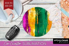 Mardi Gras Car Coaster - Carnival Coaster PNG Sublimation Product Image 1