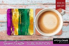 Mardi Gras Square Coaster - Carnival Coaster PNG Sublimation Product Image 1