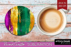 Mardi Gras Round Coaster - Carnival Coaster PNG Sublimation Product Image 1