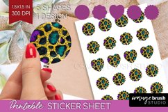 Mardi Gras Round Sticker - Carnival Printable Sticker Sheet Product Image 1