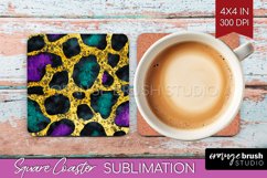 Mardi Gras Square Coaster - Carnival Coaster PNG Sublimation Product Image 1