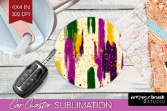 Mardi Gras Car Coaster - Carnival Coaster PNG Sublimation Product Image 1