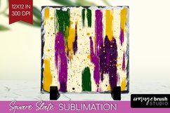 Mardi Gras Slate PNG - Carnival Square Slate Sublimation Product Image 1