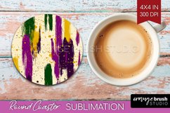 Mardi Gras Round Coaster - Carnival Coaster PNG Sublimation Product Image 1