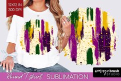 Mardi Gras Round Tshirt Background - Carnival PNG Product Image 1