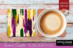 Mardi Gras Square Coaster - Carnival Coaster PNG Sublimation Product Image 1