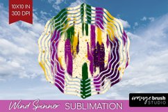 Mardi Gras Wind Spinner Sublimation PNG - Carnival Round Product Image 1